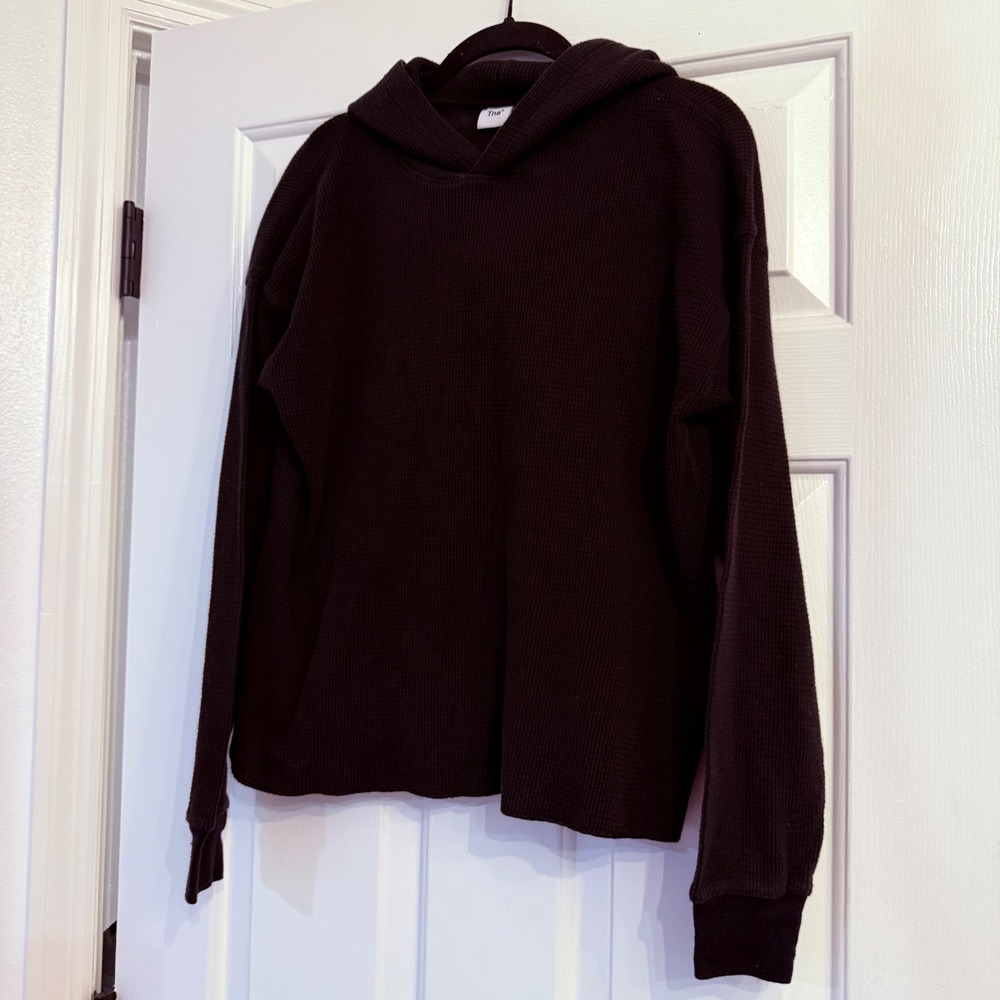 Tna Aritzia Waffle Knit Kinney Pullover Hoodie Sweatshirt Long Sleeve Top Small - Picture 9 of 10